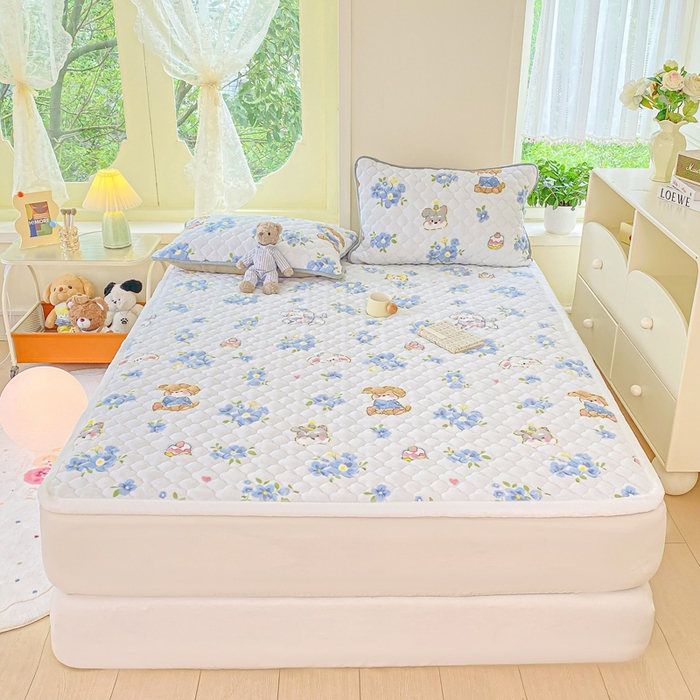 91家纺网 家纺一手货源 找家纺 康纳利 2025新款亲肤舒适牛奶绒加厚保暖卡通床垫床褥 床褥款-花眠语