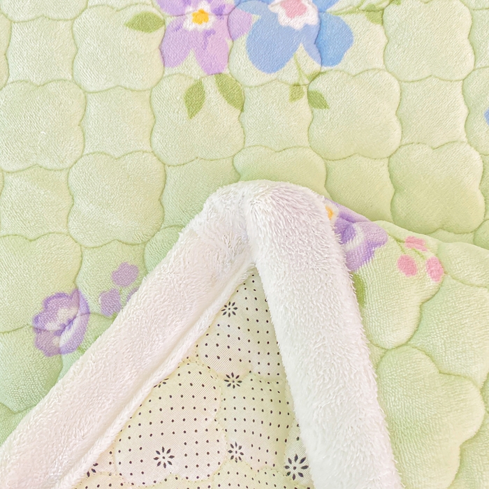 91家纺网 家纺一手货源 找家纺 康纳利 2025新款亲肤舒适牛奶绒加厚保暖卡通床垫床褥 床褥款-礼物小咪