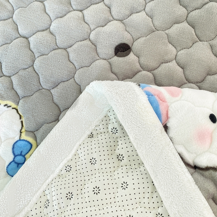 91家纺网 家纺一手货源 找家纺 康纳利 2025新款亲肤舒适牛奶绒加厚保暖卡通床垫床褥 床褥款-萌宠派对