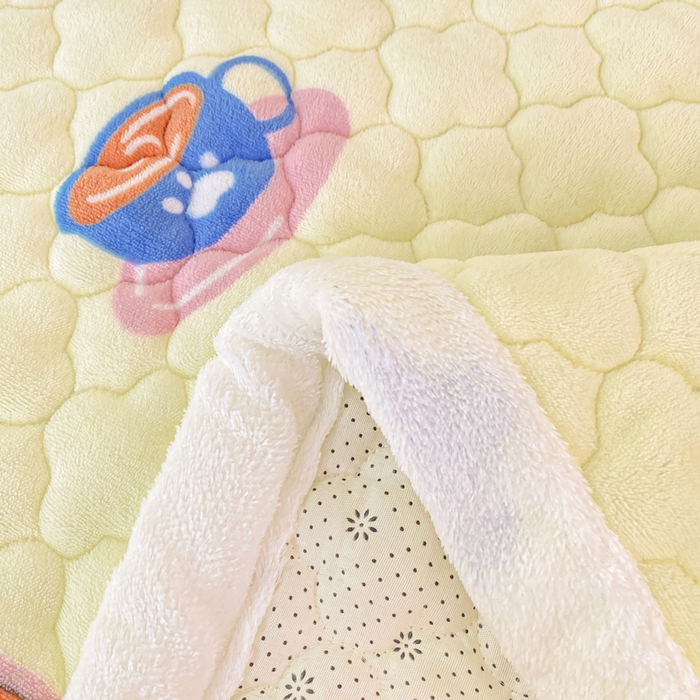 91家纺网 家纺一手货源 找家纺 康纳利 2025新款亲肤舒适牛奶绒加厚保暖卡通床垫床褥 床褥款-奶油宠物