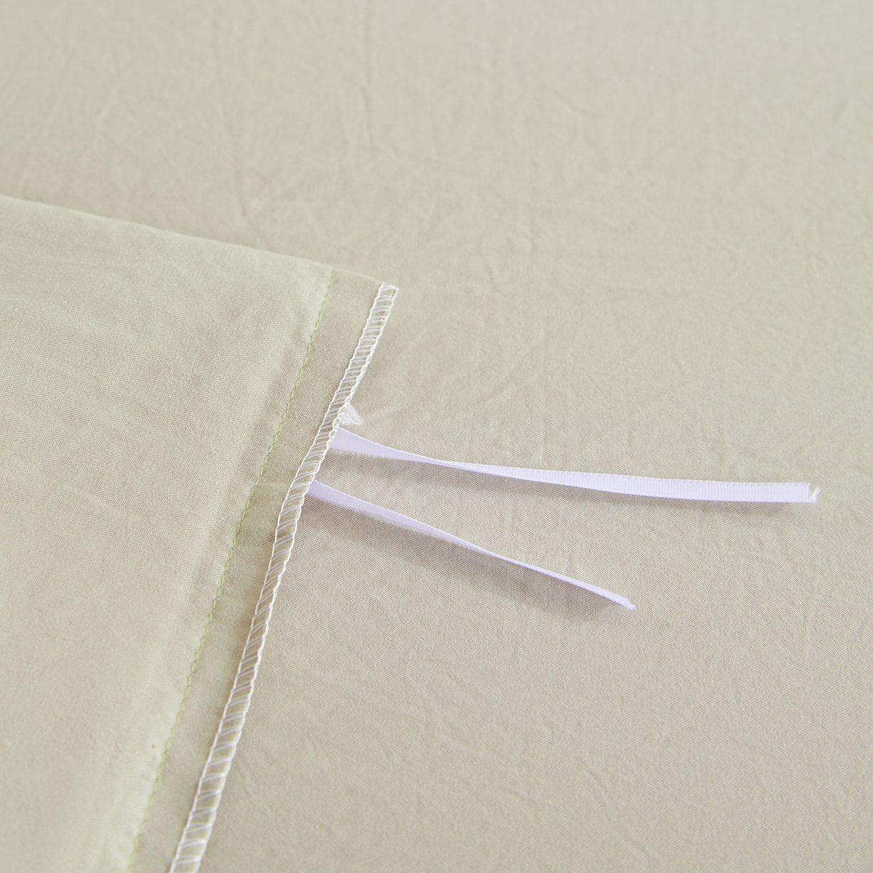 91家纺网 家纺一手货源 找家纺 卡初家居（原微来） 2025新款秋冬A类母婴级磨毛加厚亲肤棉简约刺绣四件套(提供买家秀) 港湾-艾草绿