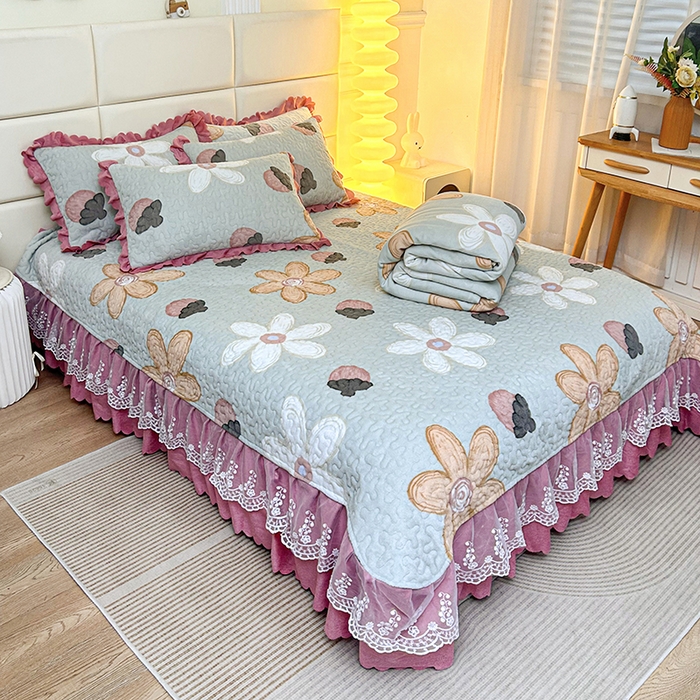 91家纺网 家纺一手货源 找家纺 （总）梦柏家纺 2025新款牛奶绒夹棉床盖四件套