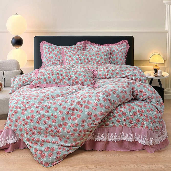 91家纺网 家纺一手货源 找家纺 （总）梦柏家纺 2025新款牛奶绒夹棉床盖四件套