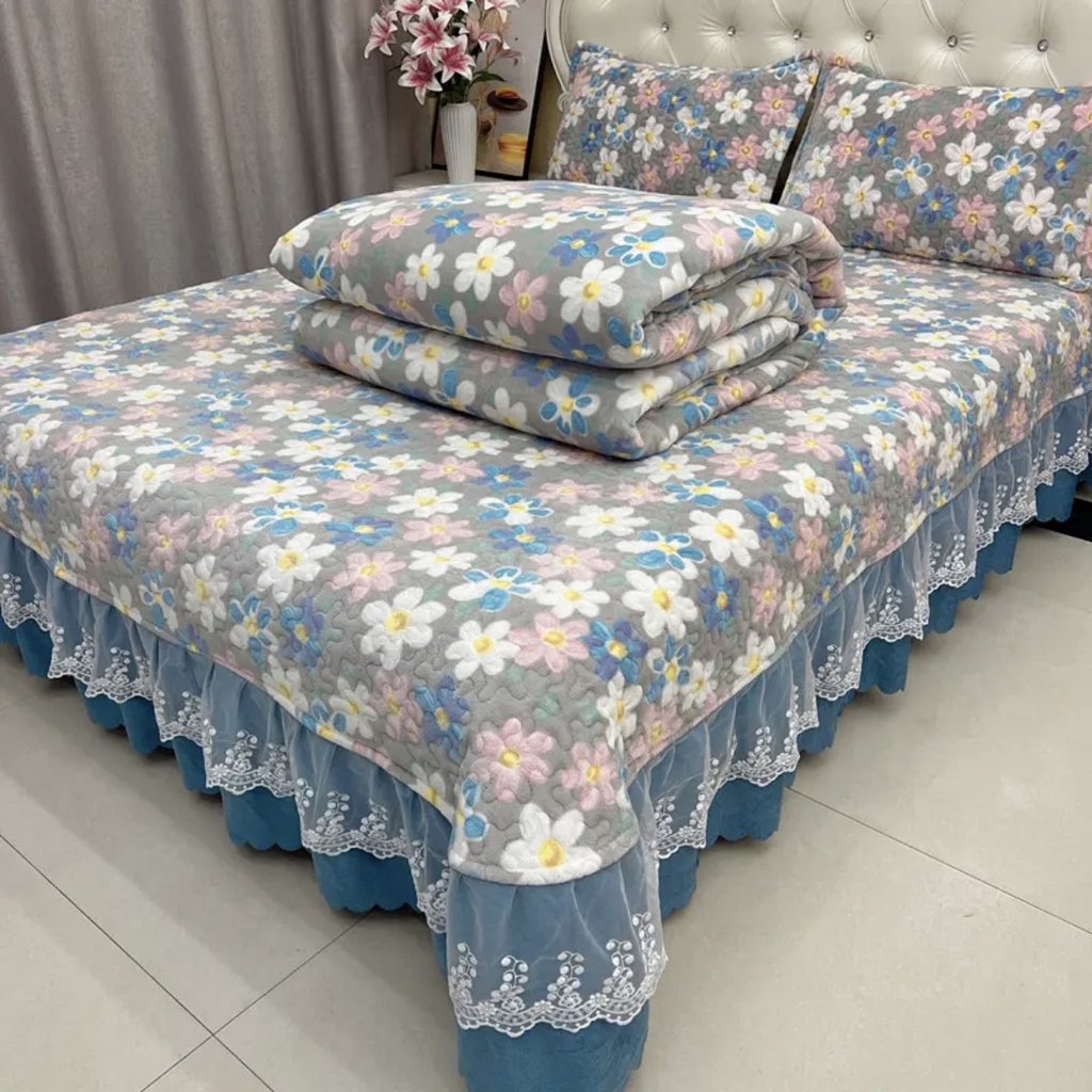 91家纺网 家纺一手货源 找家纺 （总）梦柏家纺 2025新款牛奶绒夹棉床盖四件套