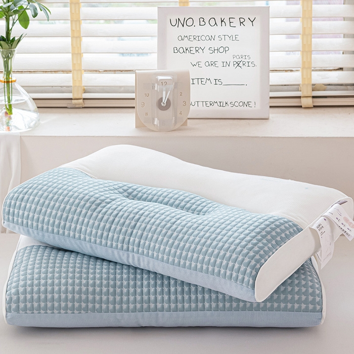 91家纺网 家纺一手货源 找家纺 （总）锦鲤枕芯 2025新款A类无荧光安颈1号凉豆豆玉米绒两用护颈枕芯