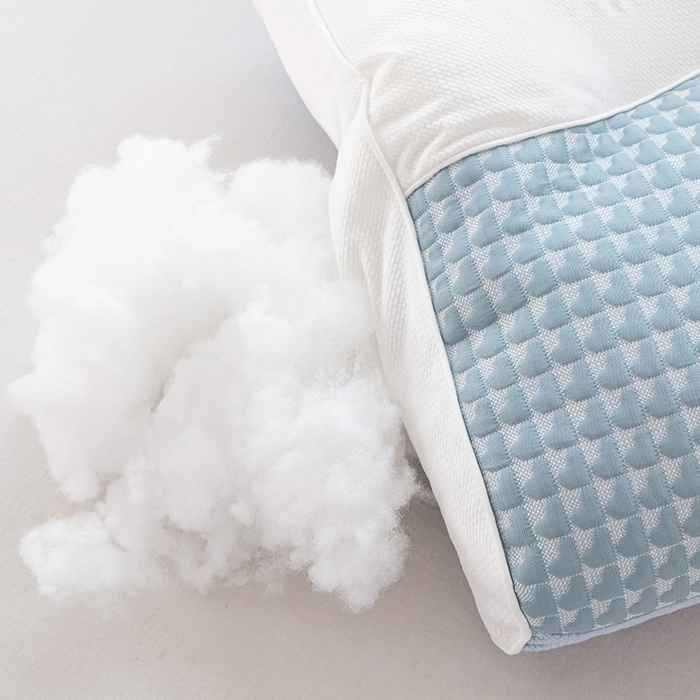 91家纺网 家纺一手货源 找家纺 （总）锦鲤枕芯 2025新款A类无荧光安颈1号凉豆豆玉米绒两用护颈枕芯