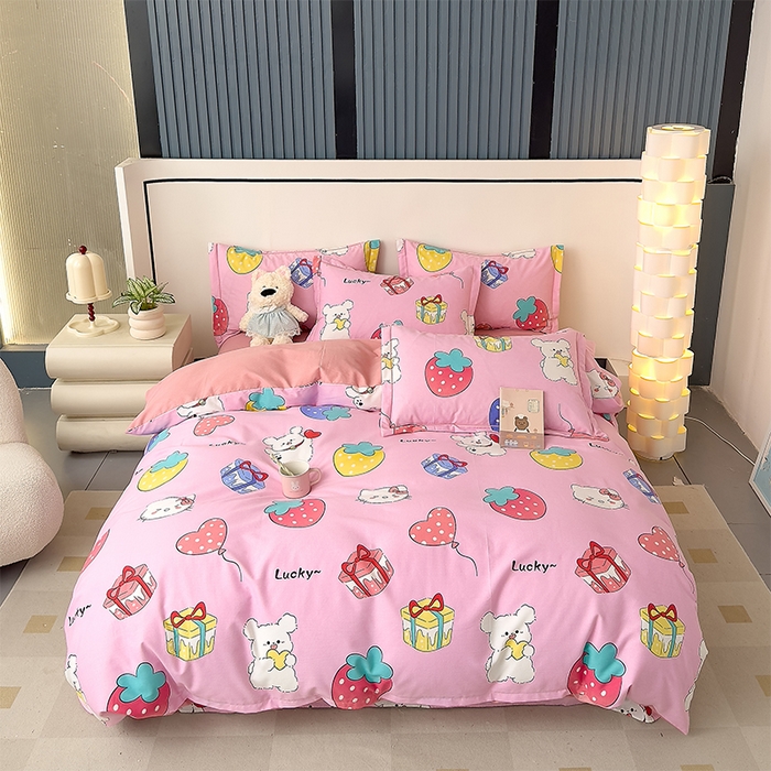 91家纺网 家纺一手货源 找家纺 （总）优品阁 2024新款亲肤舒适全棉磨毛四件套学生三件套系列 