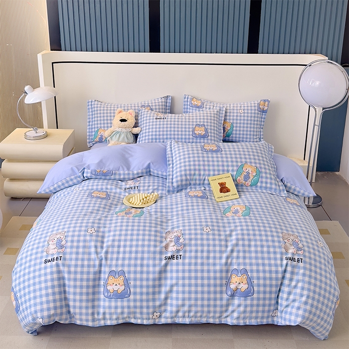 91家纺网 家纺一手货源 找家纺 （总）优品阁 2024新款亲肤舒适全棉磨毛四件套学生三件套系列 