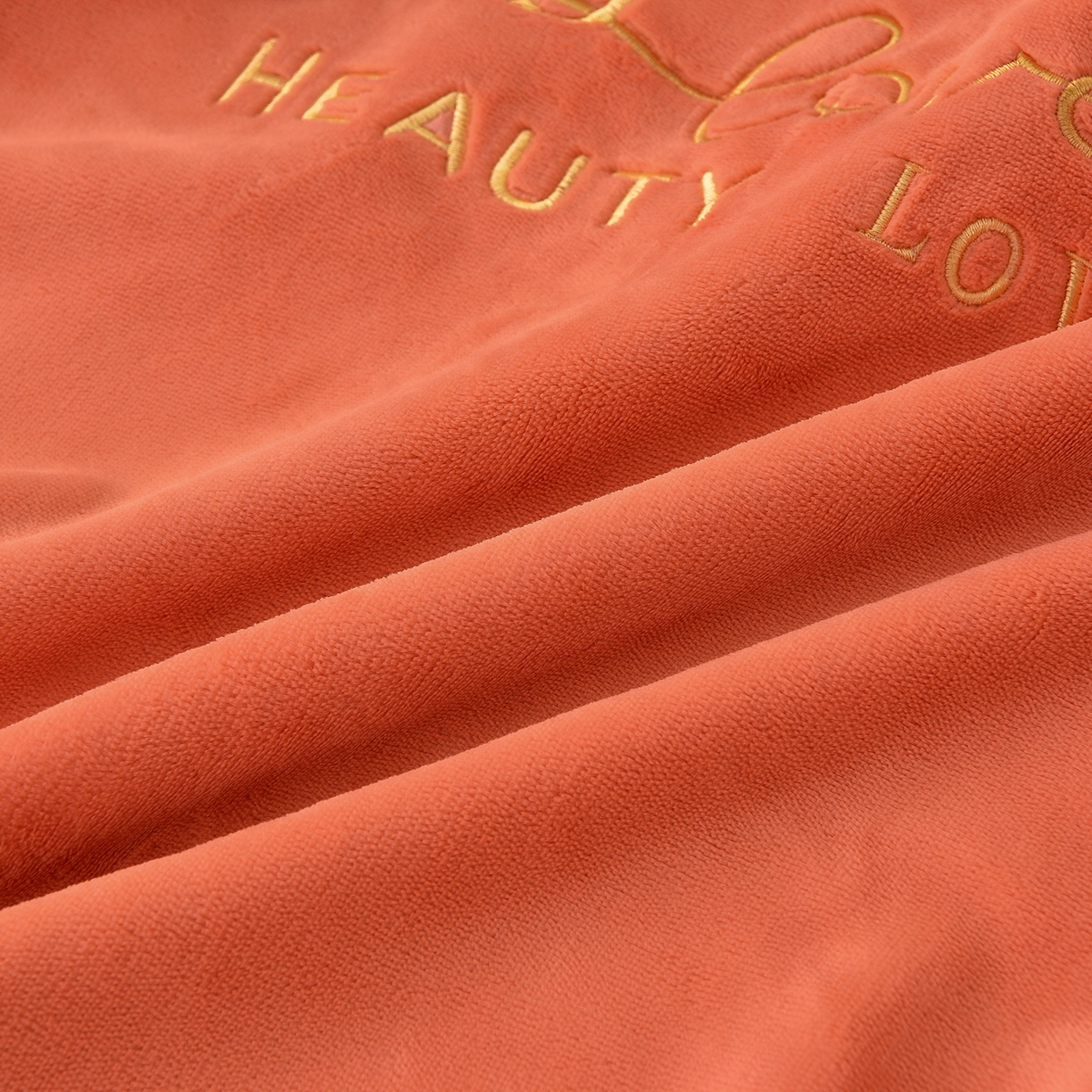 91家纺网 家纺一手货源 找家纺 湘雪家居  2025新款高克重纯色刺绣拼角床单床笠床盖款四件套 橙橘色