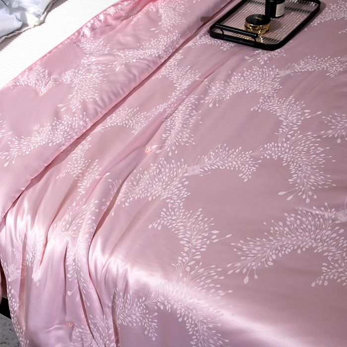 91家纺网 家纺一手货源 找家纺 鑫田家纺 2025年新款提花蚕丝被100%桑蚕丝短丝被春秋被双人子母被二合一冬被礼品被夏凉被 欧若拉-玉