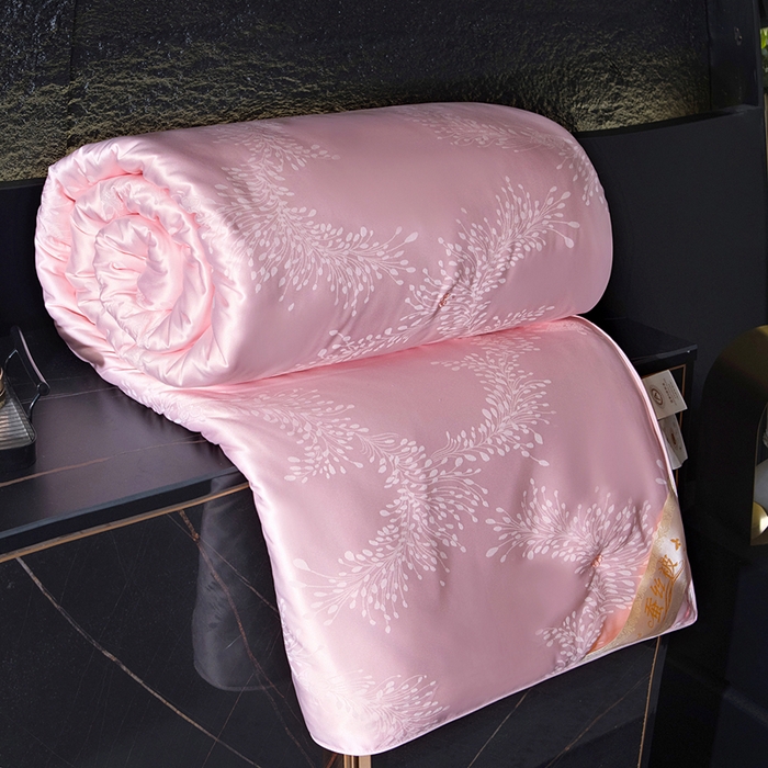 91家纺网 家纺一手货源 找家纺 鑫田家纺 2025年新款提花蚕丝被100%桑蚕丝短丝被春秋被双人子母被二合一冬被礼品被夏凉被 欧若拉-玉