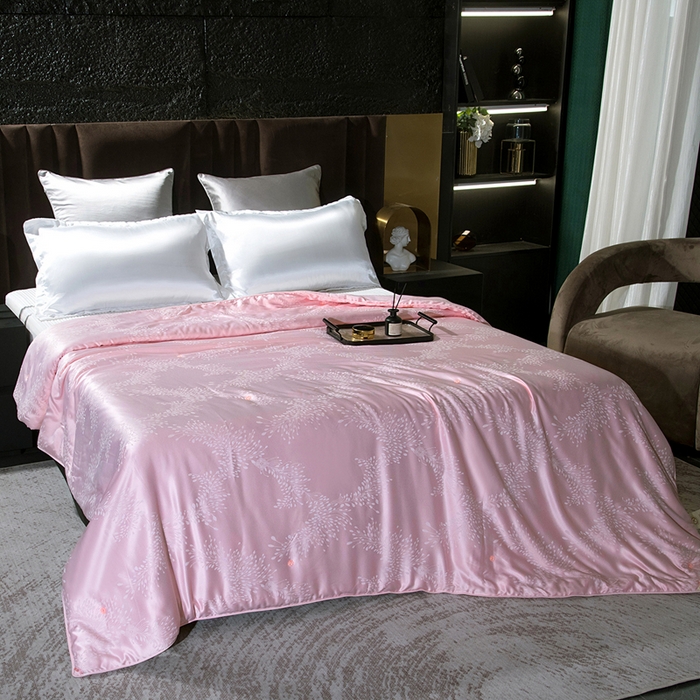 91家纺网 家纺一手货源 找家纺 鑫田家纺 2025年新款提花蚕丝被100%桑蚕丝短丝被春秋被双人子母被二合一冬被礼品被夏凉被 欧若拉-玉