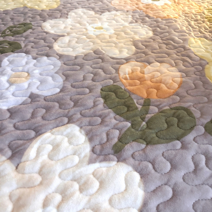 91家纺网 家纺一手货源 找家纺 梦柏家纺 2025新款牛奶绒夹棉床盖四件套 花语