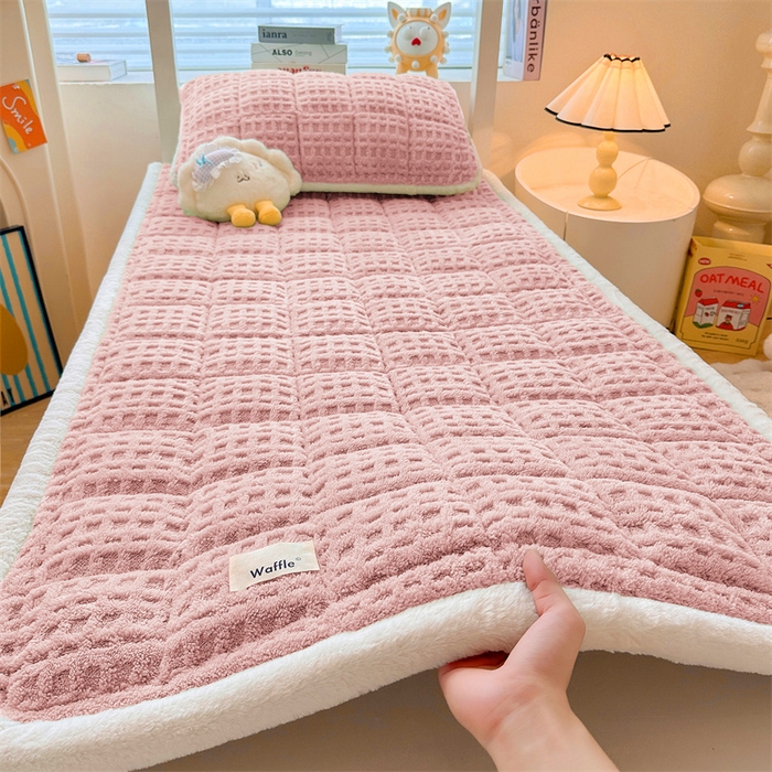 91家纺网 家纺一手货源 找家纺 （总）喜居 2025新款A类华夫格舒棉绒床垫学生床垫床褥子