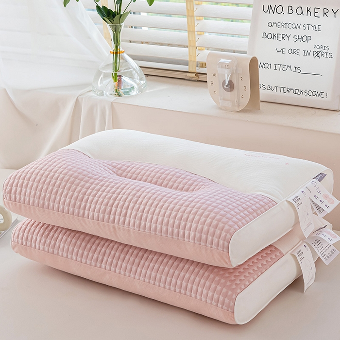 91家纺网 家纺一手货源 找家纺 （总）锦鲤枕芯 2025新款A类无荧光安颈1号凉豆豆玉米绒两用护颈枕芯