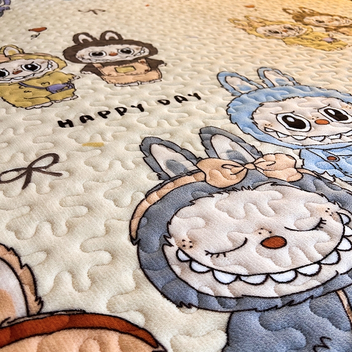 91家纺网 家纺一手货源 找家纺 梦柏家纺 2025新款牛奶绒夹棉床盖四件套 拉布布