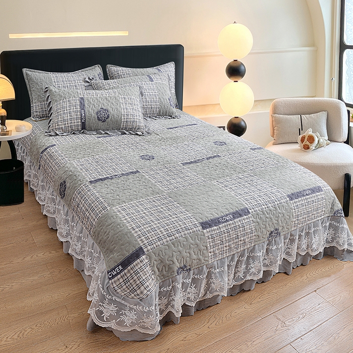 91家纺网 家纺一手货源 找家纺 梦柏家纺 2025新款牛奶绒夹棉床盖四件套 恋爱山茶