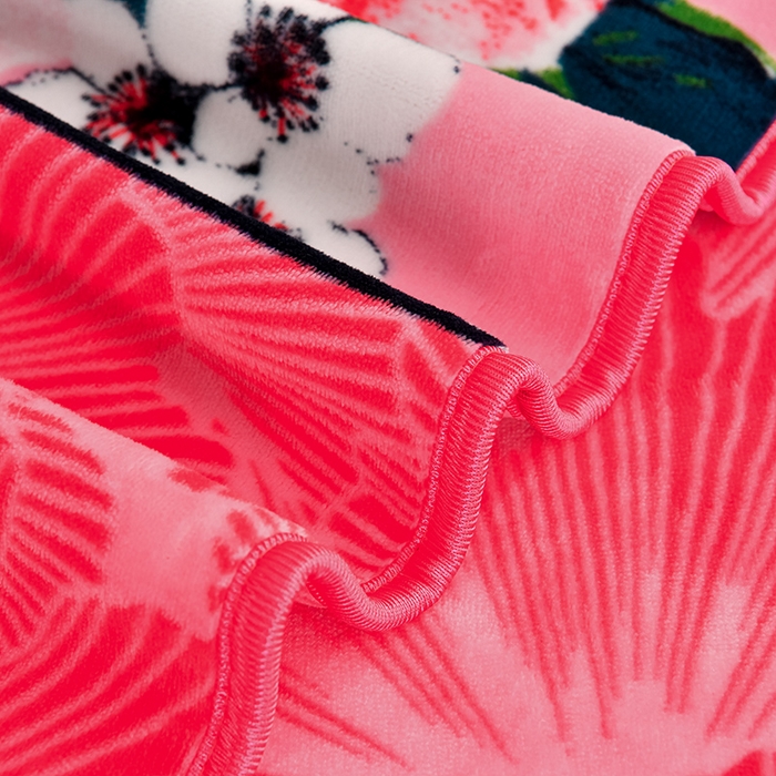 91家纺网 家纺一手货源 找家纺 新8.5-9.5斤法莱绒四件套珊瑚牛奶金貂绒四件套床裙 春暖花开