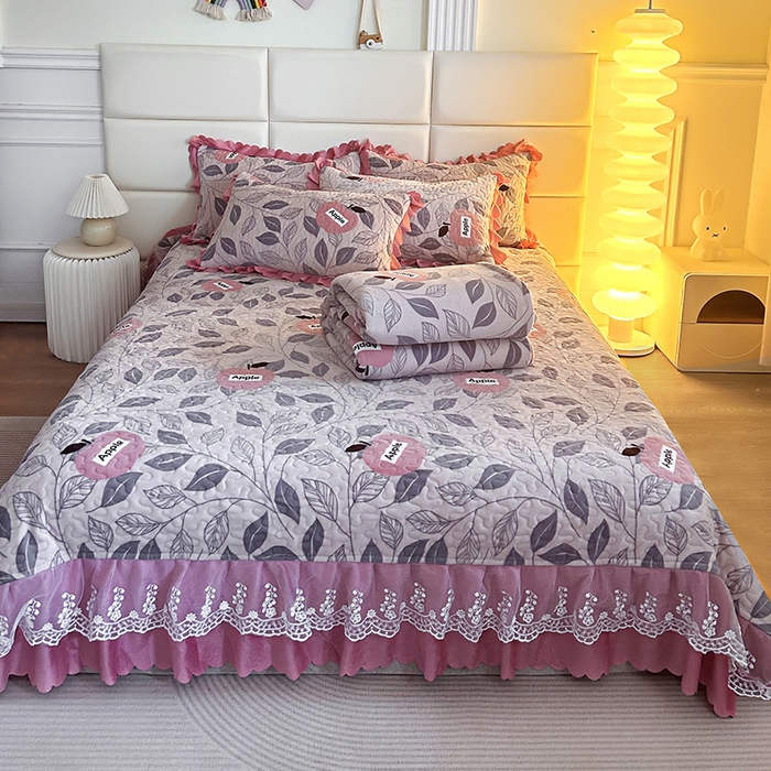 91家纺网 家纺一手货源 找家纺 梦柏家纺 2025新款牛奶绒夹棉床盖四件套 伦伯特