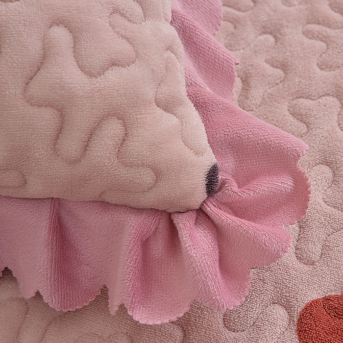 91家纺网 家纺一手货源 找家纺 梦柏家纺 2025新款牛奶绒夹棉床盖四件套 甜心