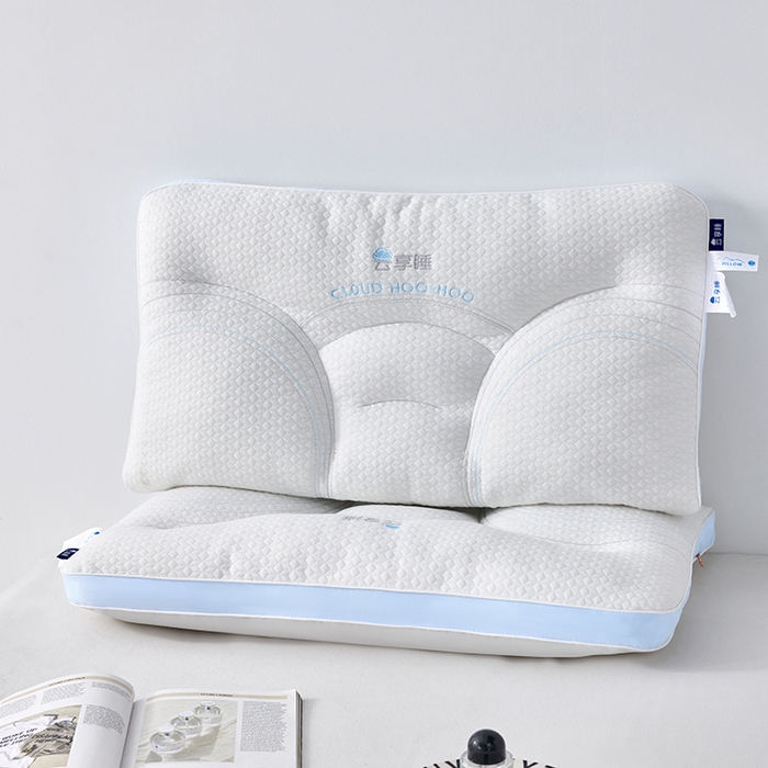 （总）锦鲤枕芯 2025新款针织云端享睡枕头枕芯分区护颈椎助睡眠枕芯灰色