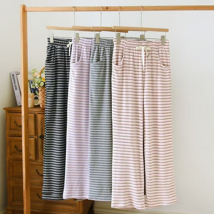 91家纺网 家纺一手货源 找家纺 （总）2025新款德绒条纹女长裤