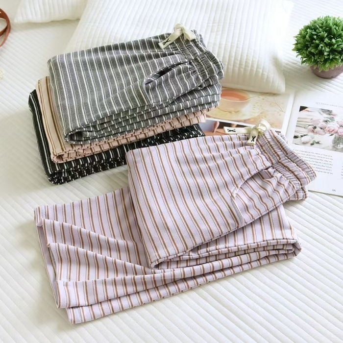 91家纺网 家纺一手货源 找家纺 （总）2025新款德绒条纹女长裤