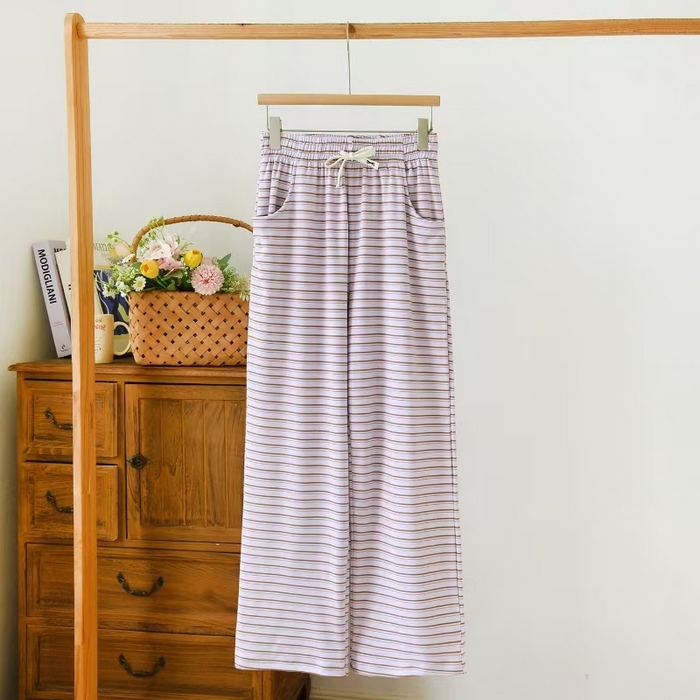 91家纺网 家纺一手货源 找家纺 （总）2025新款德绒条纹女长裤