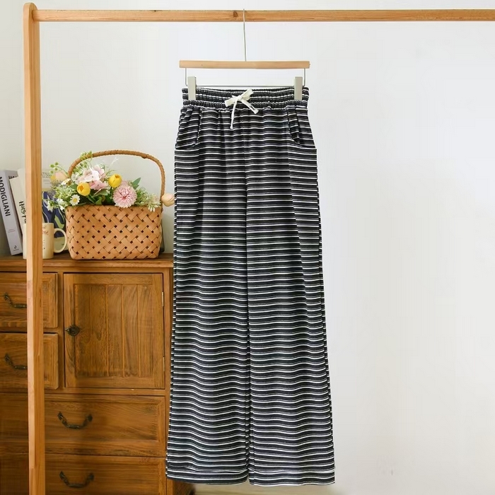 91家纺网 家纺一手货源 找家纺 （总）2025新款德绒条纹女长裤