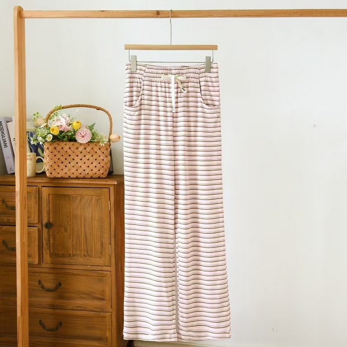 91家纺网 家纺一手货源 找家纺 （总）2025新款德绒条纹女长裤