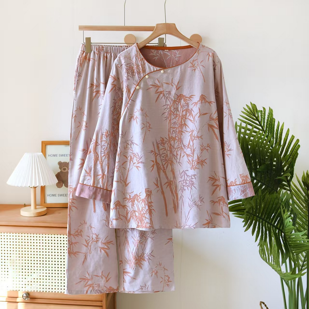 91家纺网 家纺一手货源 找家纺 （总）2025新款富贵竹中式套装