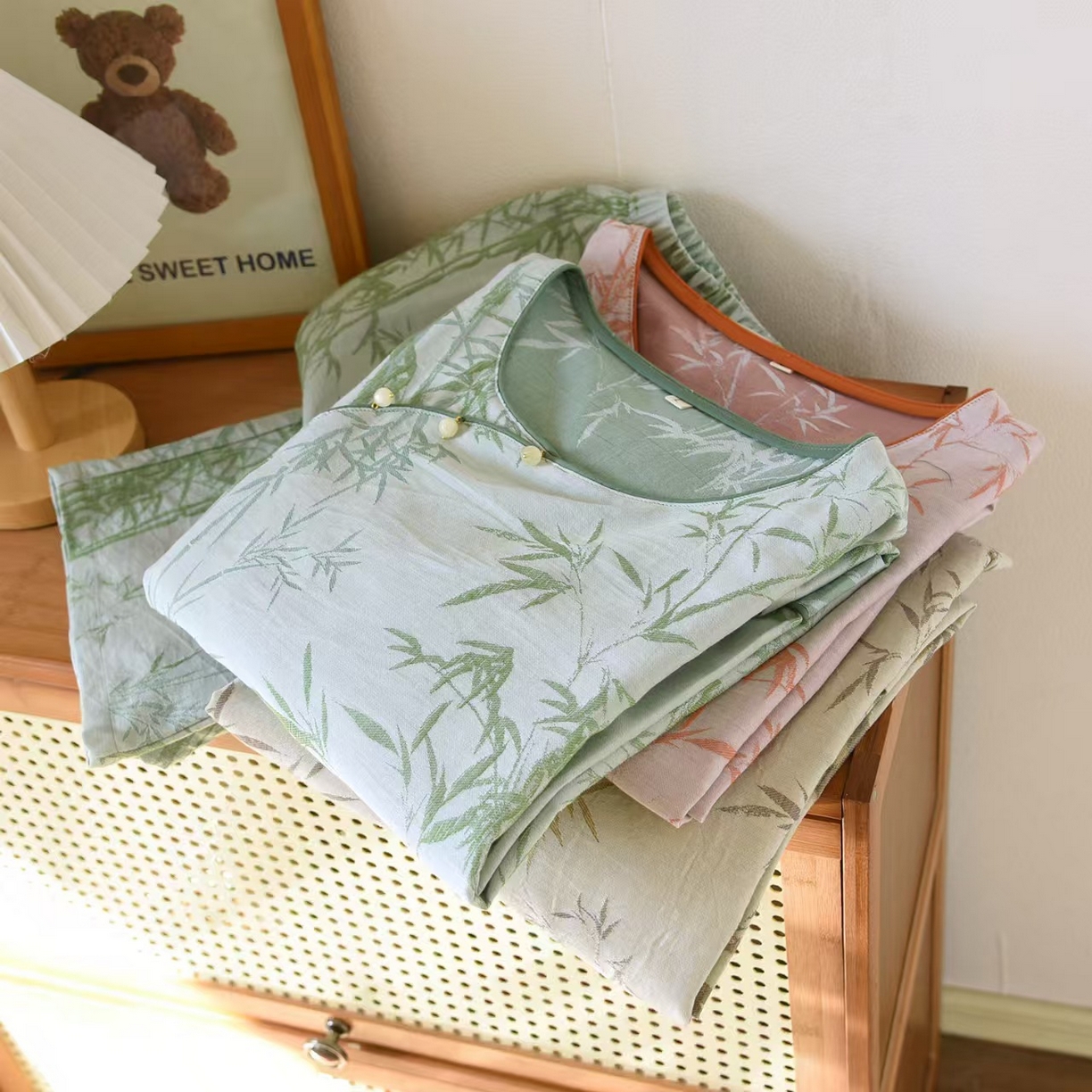 91家纺网 家纺一手货源 找家纺 （总）2025新款富贵竹中式套装