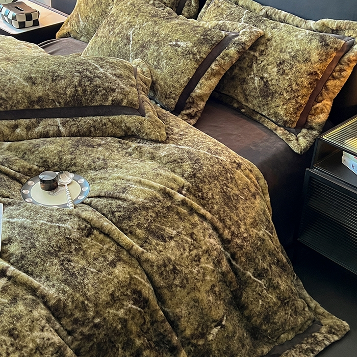 91家纺网 家纺一手货源 找家纺 （总）极简 2025新款兔毛绒牛奶绒宽边四件套