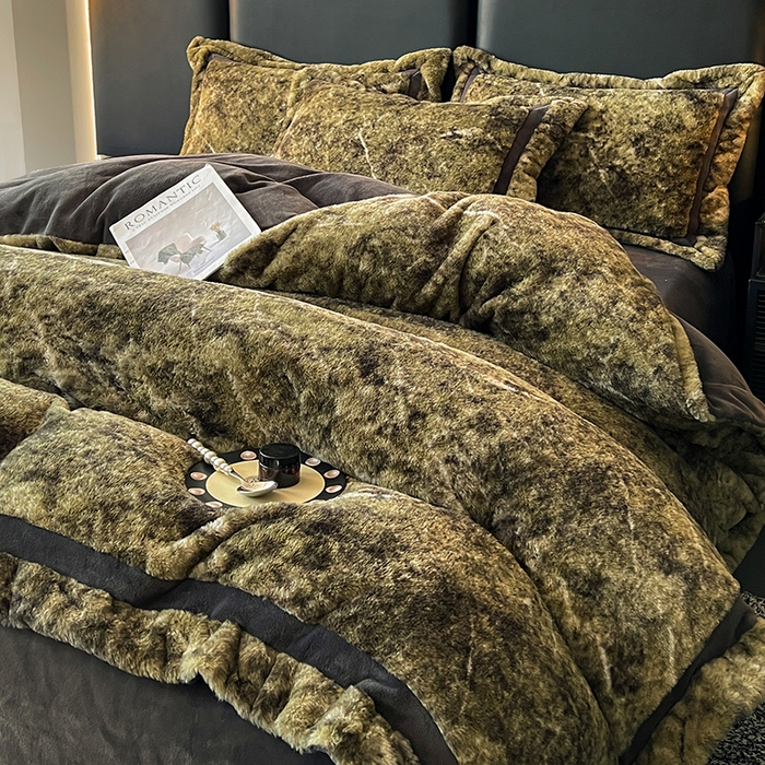 91家纺网 家纺一手货源 找家纺 （总）极简 2025新款兔毛绒牛奶绒宽边四件套