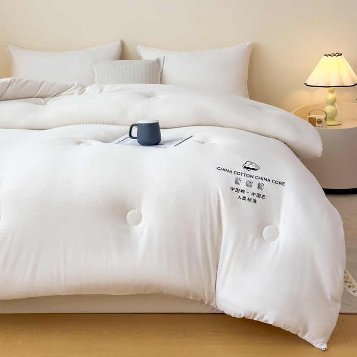 91家纺网 家纺一手货源 找家纺 （总）承柔家纺 2025年新款纯色水洗棉棉花被冬被被子被芯