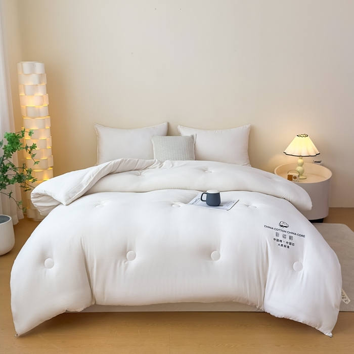 91家纺网 家纺一手货源 找家纺 （总）承柔家纺 2025年新款纯色水洗棉棉花被冬被被子被芯