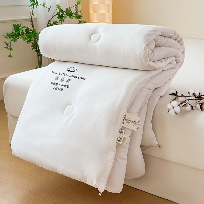 91家纺网 家纺一手货源 找家纺 （总）承柔家纺 2025年新款纯色水洗棉棉花被冬被被子被芯