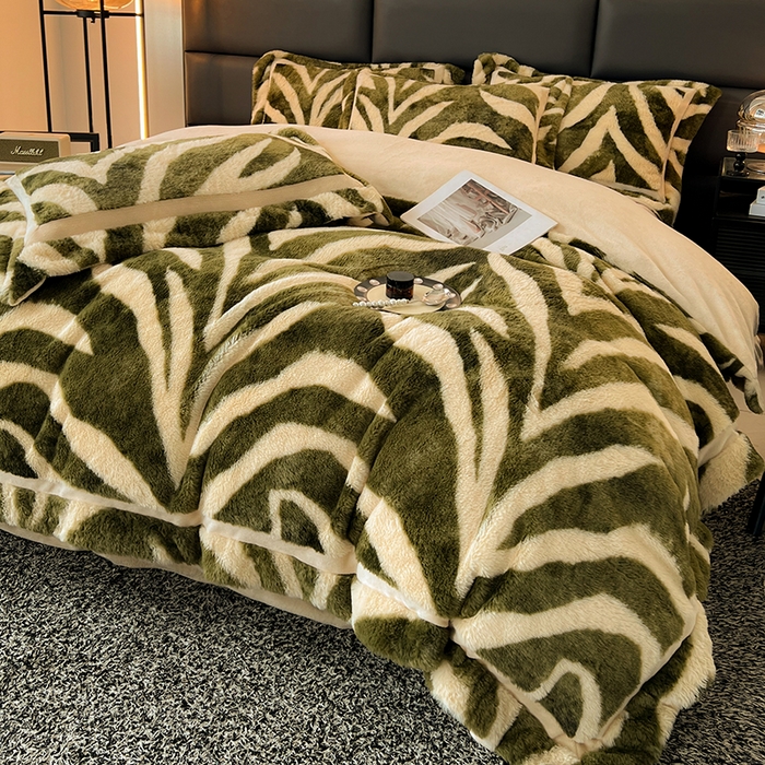 91家纺网 家纺一手货源 找家纺 （总）极简 2025新款兔毛绒牛奶绒宽边四件套