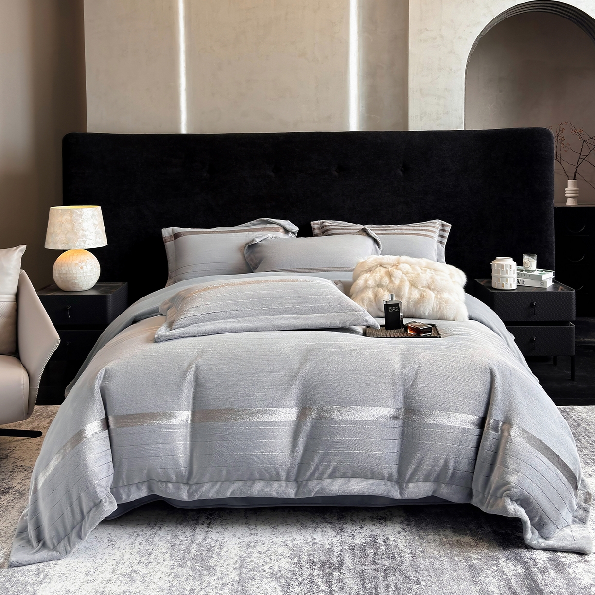 91家纺网 家纺一手货源 找家纺 （总）奥汀洛家纺 2025新款高克重托卡斯雪貂绒牛奶绒四件套-瑞拉系列