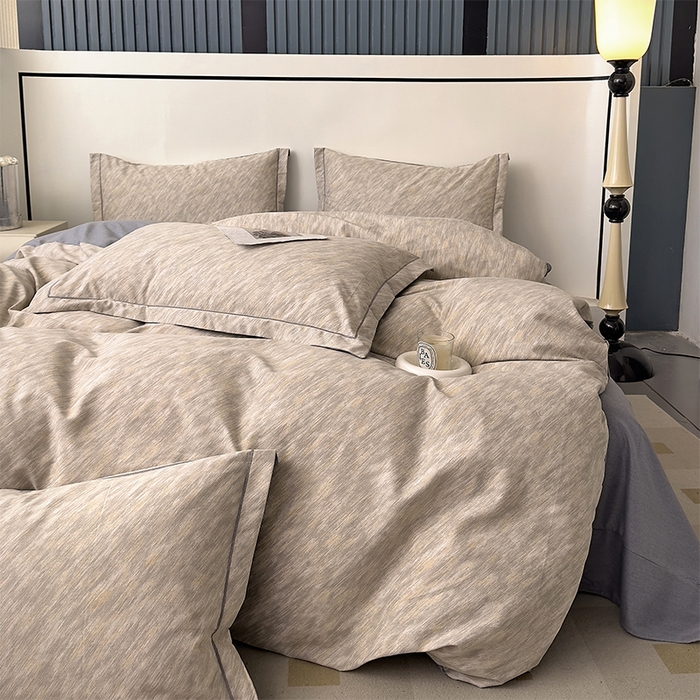 91家纺网 家纺一手货源 找家纺 优品阁 2024新款亲肤舒适全棉磨毛四件套学生三件套系列  阿华田-灰