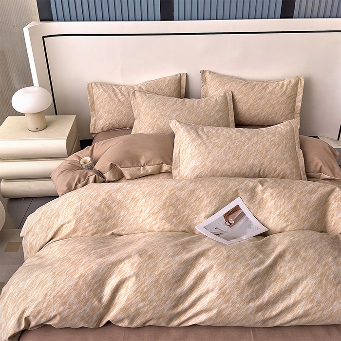 91家纺网 家纺一手货源 找家纺 优品阁 2024新款亲肤舒适全棉磨毛四件套学生三件套系列  阿华田-咖