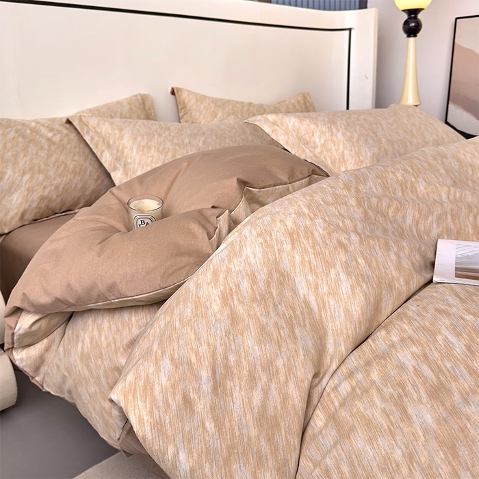 91家纺网 家纺一手货源 找家纺 优品阁 2024新款亲肤舒适全棉磨毛四件套学生三件套系列  阿华田-咖