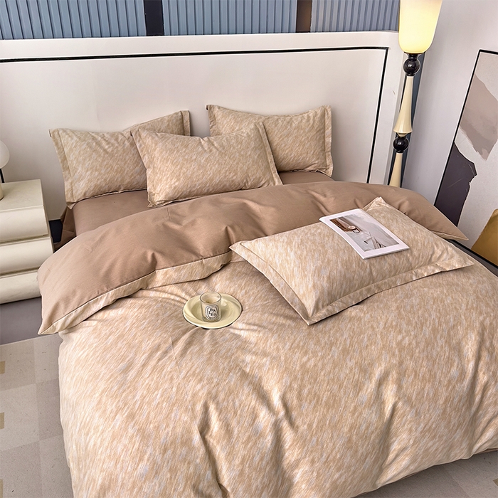 91家纺网 家纺一手货源 找家纺 优品阁 2024新款亲肤舒适全棉磨毛四件套学生三件套系列  阿华田-咖