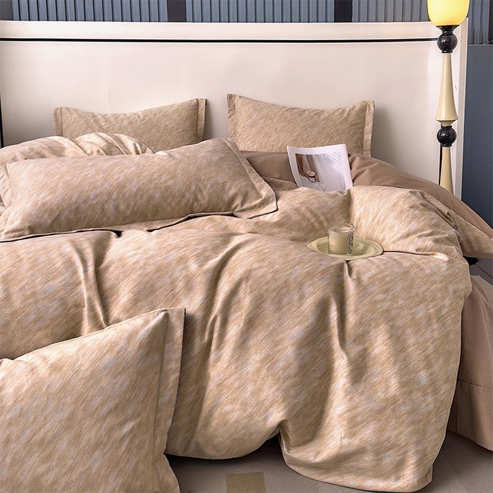 91家纺网 家纺一手货源 找家纺 优品阁 2024新款亲肤舒适全棉磨毛四件套学生三件套系列  阿华田-咖