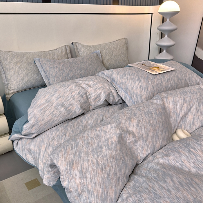 91家纺网 家纺一手货源 找家纺 优品阁 2024新款亲肤舒适全棉磨毛四件套学生三件套系列 阿华田-蓝