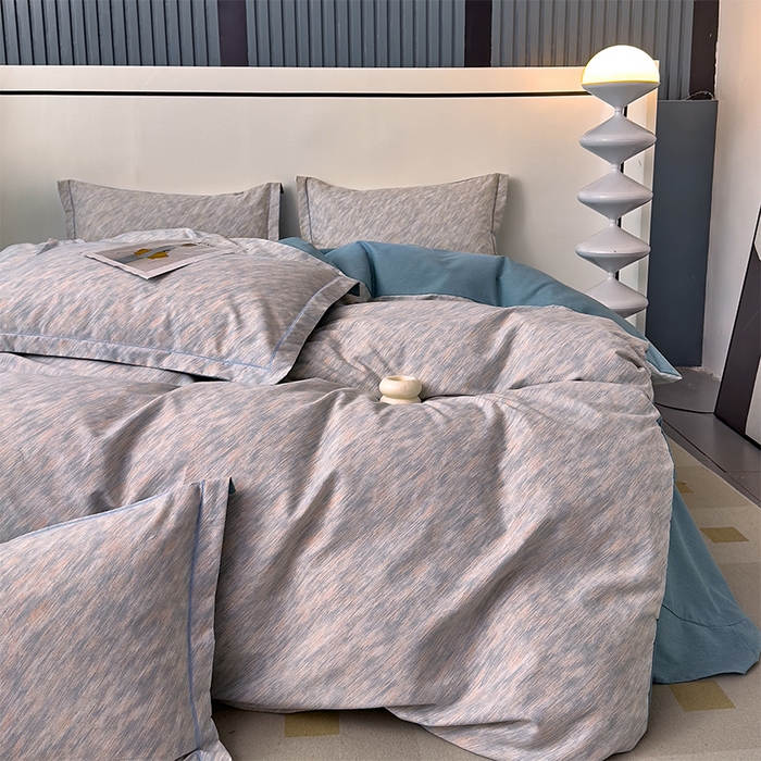 91家纺网 家纺一手货源 找家纺 优品阁 2024新款亲肤舒适全棉磨毛四件套学生三件套系列 阿华田-蓝