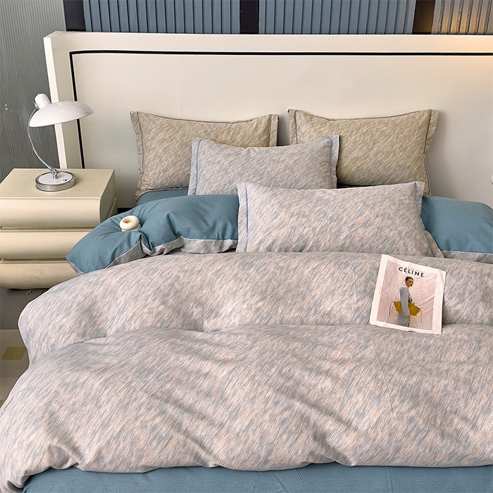 91家纺网 家纺一手货源 找家纺 优品阁 2024新款亲肤舒适全棉磨毛四件套学生三件套系列 阿华田-蓝