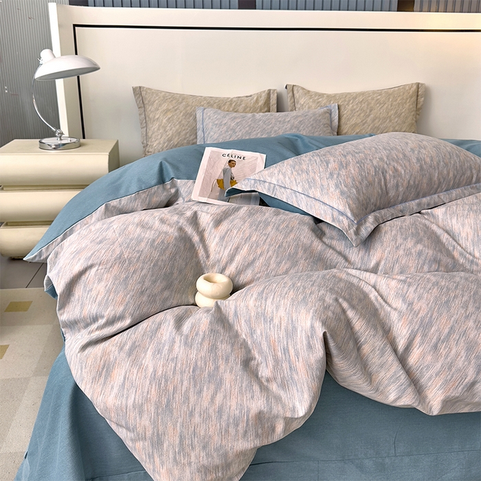 91家纺网 家纺一手货源 找家纺 优品阁 2024新款亲肤舒适全棉磨毛四件套学生三件套系列 阿华田-蓝