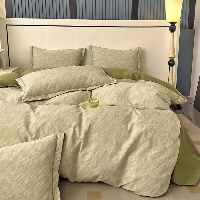 91家纺网 家纺一手货源 找家纺 优品阁 2024新款亲肤舒适全棉磨毛四件套学生三件套系列 阿华田-绿