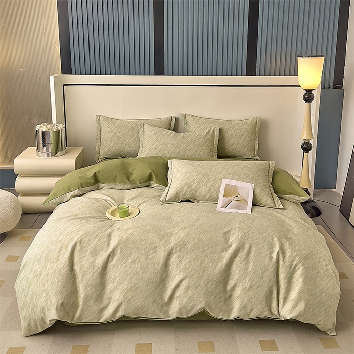 优品阁 2024新款亲肤舒适全棉磨毛四件套学生三件套系列 阿华田-绿